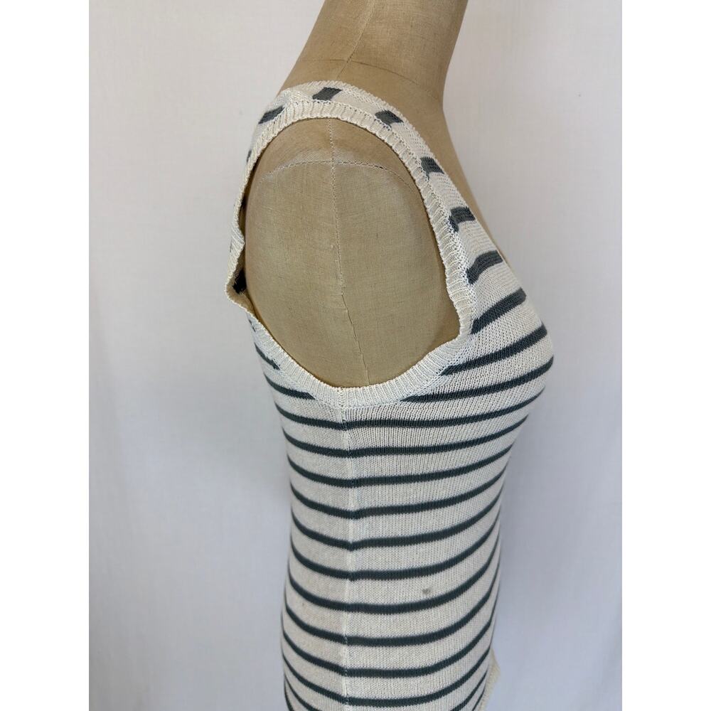 NWT Soya Concept Green & Cream Linen Blend Sweater Tank XL #0446 - Picture 4 of 7